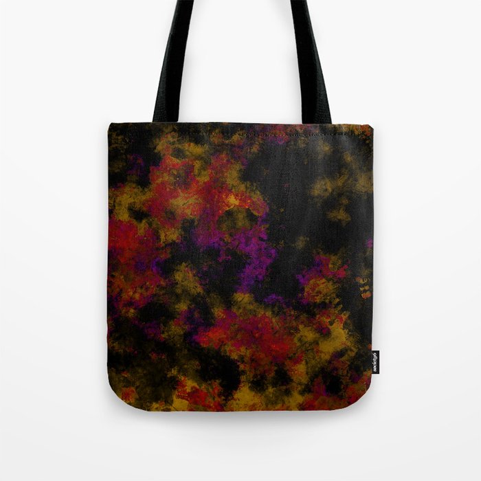 Abstract dark yellow red painting Tote Bag