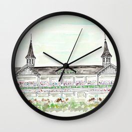 Churchill Downs Louisville KY Watercolor Wall Clock