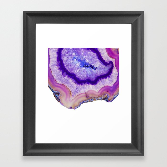 purple agate slice Framed Art Print