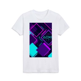 Neon Geometric Vaporwave Kids T Shirt