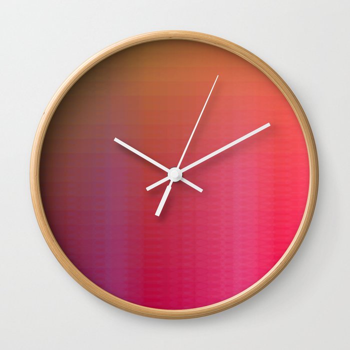 Whispered Circles Red, Magenta, Orange, Yellow Ombre Wall Clock