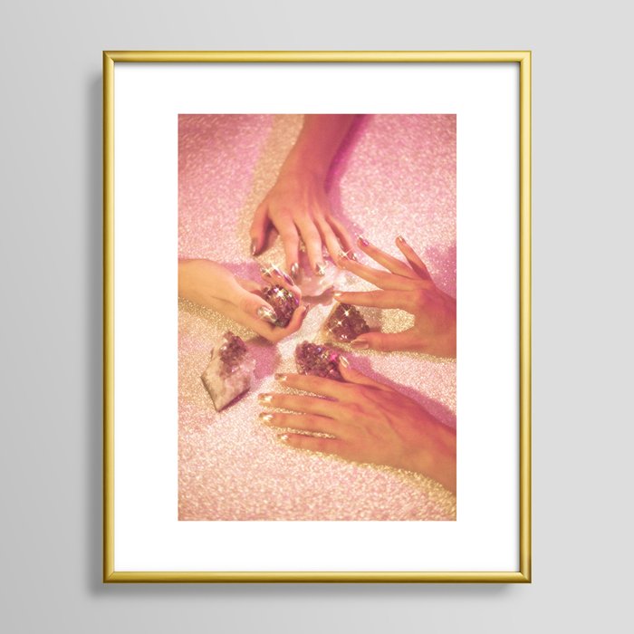 Hands with Crystals Framed Art Print