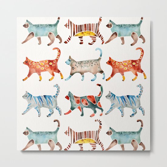 Cat Collection: Watercolor Metal Print