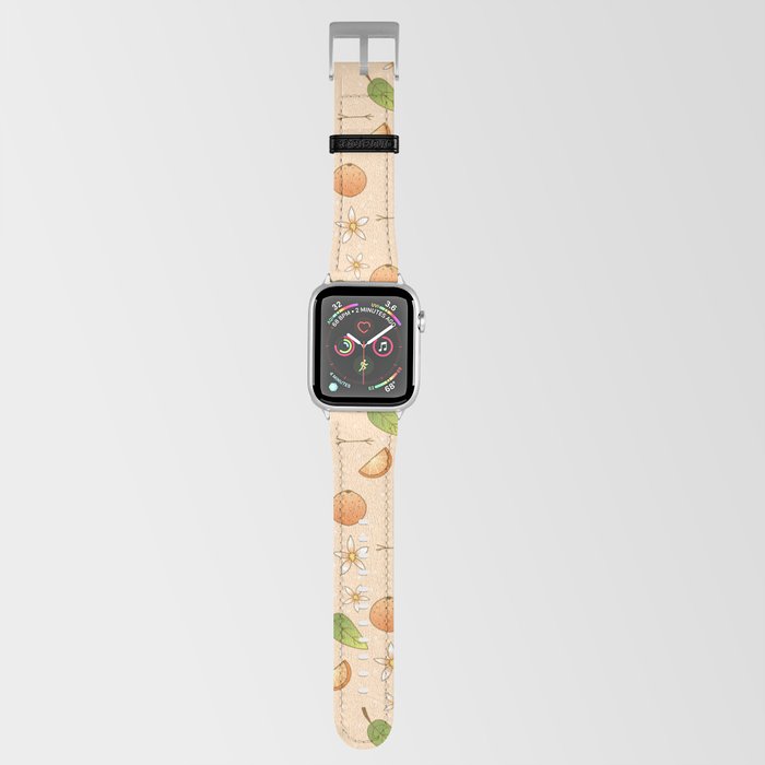 Orange Floral Apple Watch Band