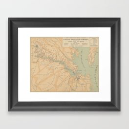 Vintage Map of The James River (1899) Framed Art Print