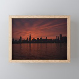 Silhouette Chicago Framed Mini Art Print