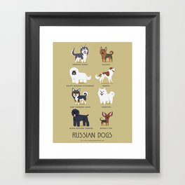 RUSSIAN DOGS Framed Art Print