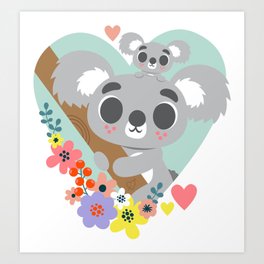 Koala Bear Love / Cute Animal Art Print