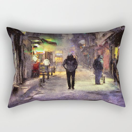 City Snow Walk Rectangular Pillow
