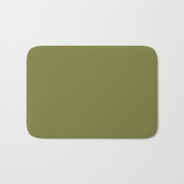 Dark Green-Brown Solid Color Pantone Guacamole 17-0530 TCX Shades of Green Hues Bath Mat