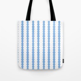 Sky Blue and White, Wavy, Stripes Tote Bag