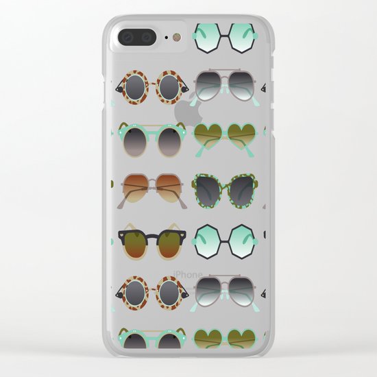 Sunglasses Collection – Mint & Tan Palette Clear iPhone Case