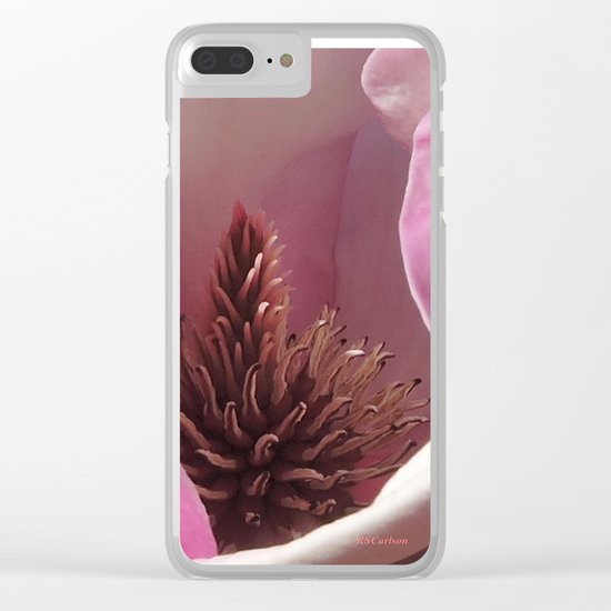 Magnolia Blossom Heart Clear iPhone Case