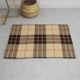 Tan Tartan with Black and Red Stripes Rug