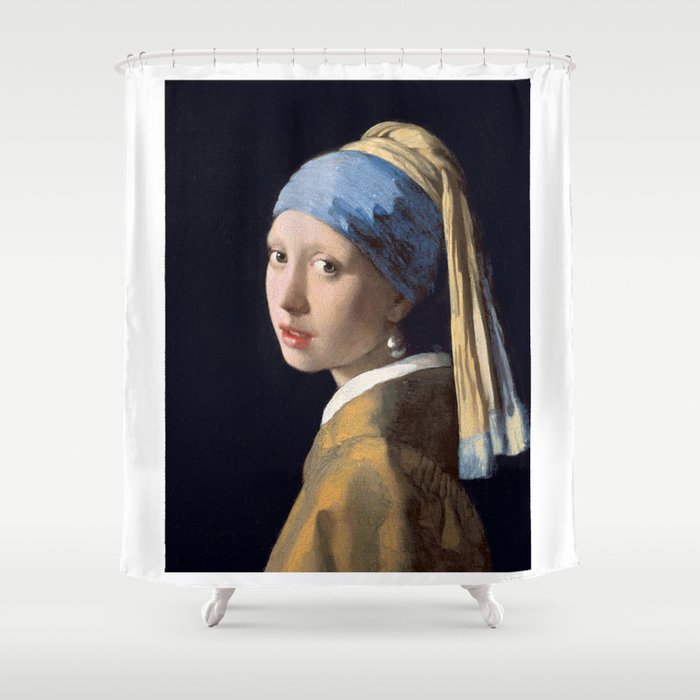 Girl with a Pearl Earring. Vermeer. Shower Curtain