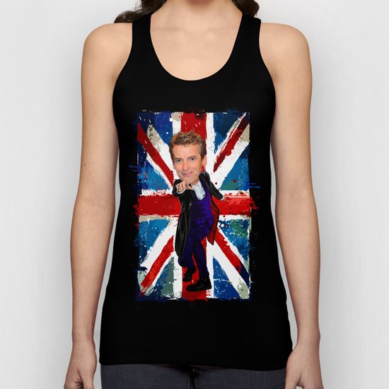 12th Doctor who Egg Head Caricature art Unisex Tank Top