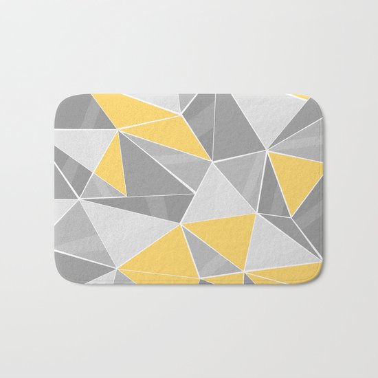 Pattern, grey - yellow Bath Mat