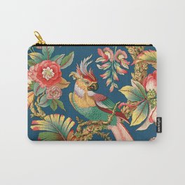 Antique French Chinoiserie in Blue Carry-All Pouch | Photo, Bird, Antique, Chinoiserie, French, Chinese 