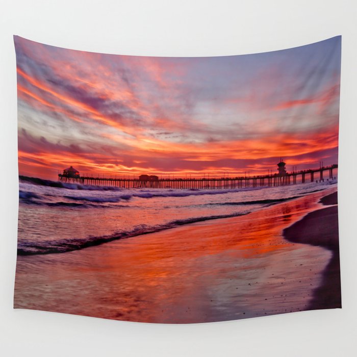 Huntington Beach Sunset 3 15 15 Wall Tapestry By Johnminar