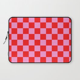 Pink Checkered And Red Bright Modern Shape Geometric Pattern Laptop Sleeve | Geometric, Graphic Design, Pink, Digital, Abstract Classic, Checks Check, Buffalo, Bright Fun, Pink Red Checkered, Shape Shapes 