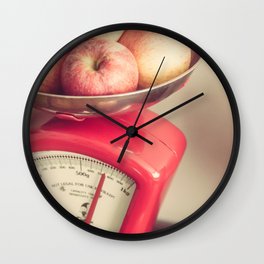 Apples in Scales Still Life Wall Clock