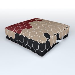 Honeycomb Red Beige Black Hive Outdoor Floor Cushion