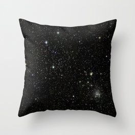 Universe Space Stars Planets Galaxy Black and White Throw Pillow