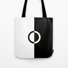 Black, White, Gold Minimal Ring Tote Bag