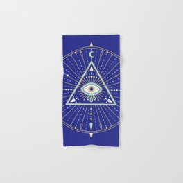 Evil Eye Mandala – Navy Hand & Bath Towel