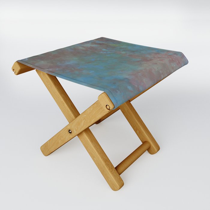 Earth and Water Abstract Folding Stool
