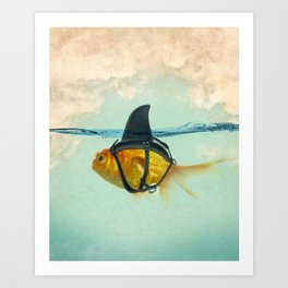 Brilliant DISGUISE - Goldfish with a Shark Fin Art Print