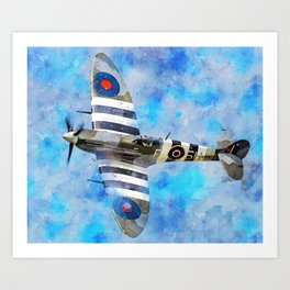 Supermarine Spitfire in flight Art Print