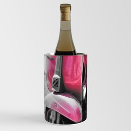 Pink Vintage Vespa Black and White Photography Wine Chiller