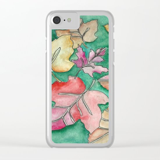 Fall Leaves Fall Clear iPhone Case