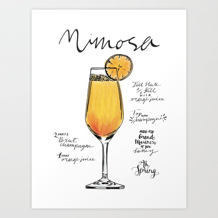 selvfølgelig polet Sociale Studier The Drink Collective: Mimosa Art Print by Ink Jelly | Society6