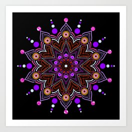 Pink Purple Love Mandala Art Print