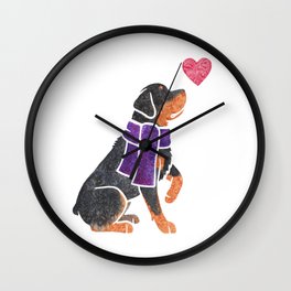 Watercolour Rottweiler Wall Clock