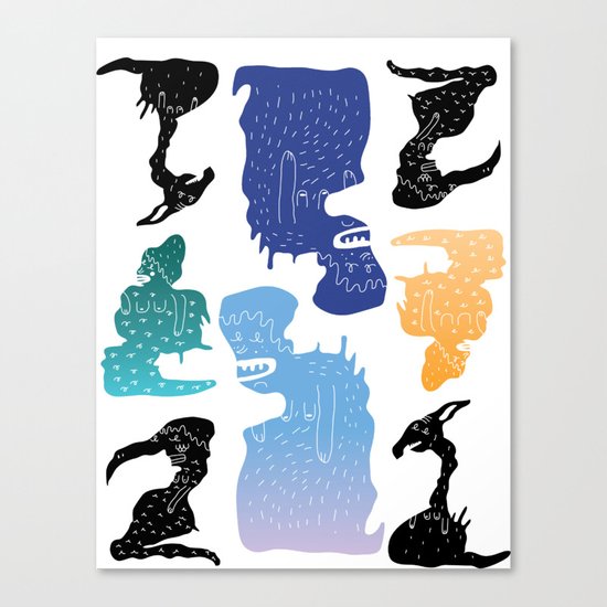 Monster Pattern Canvas Print