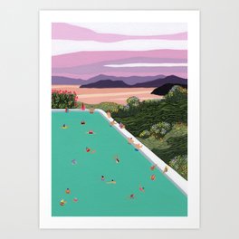 Sunset Pool Art Print