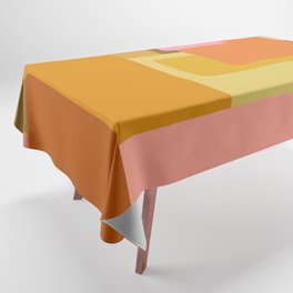 Mid Century Modern Shapes in Burnt Orange Tablecloth