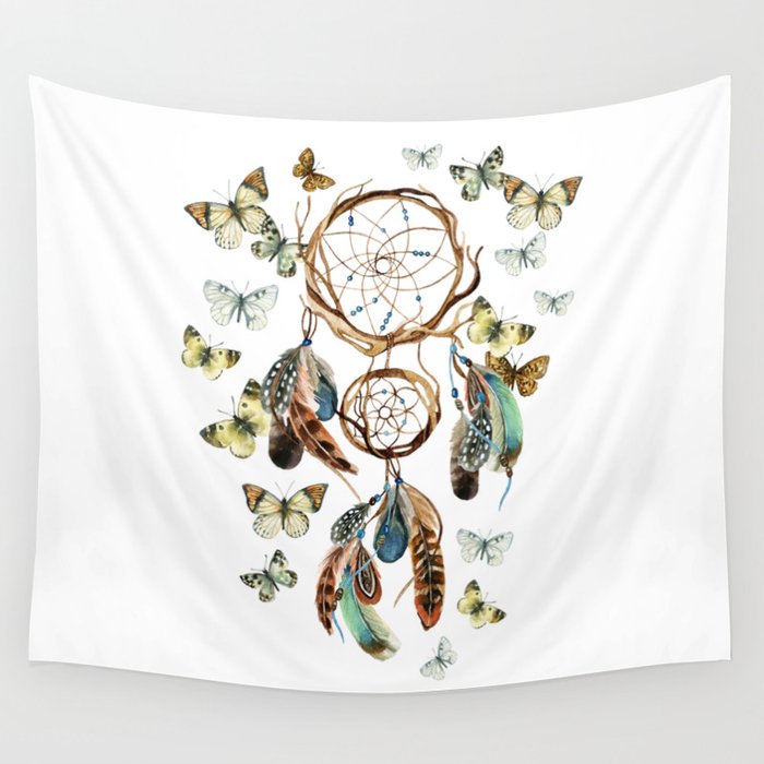 Butterfly Dream Catcher Wall Tapestry