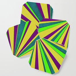 Violet Yellow Green Rays Coaster