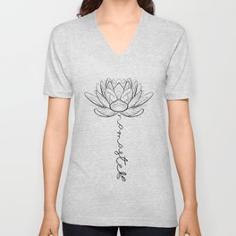 Namaste Lotus Flower V Neck T Shirt