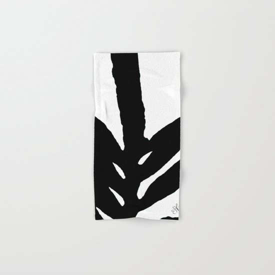 Green Fern Black and White Hand & Bath Towel