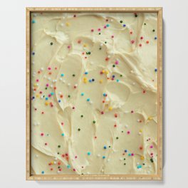 Vanilla Cake Frosting & Candy Sprinkles Serving Tray