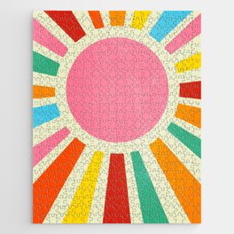 Retro Sunrise: Rainbow Edition Jigsaw Puzzle | Graphicdesign, Art, Vintage, Mid Century, 80S, Rainbow, Pattern, Curated, Happy, 90S 