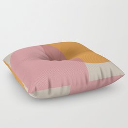 Earthy Orange + Pink Mid-Century Arches Floor Pillow