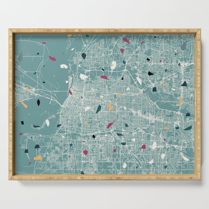 MEMPHIS - USA. Terrazzo City Map Serving Tray