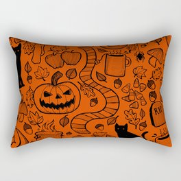 October Pattern- Black & Orange Rectangular Pillow