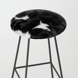 Luxe Animal Print Cowhide in Black and White Bar Stool